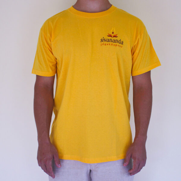 Sivananda férfii kerek nyakú póló sárga