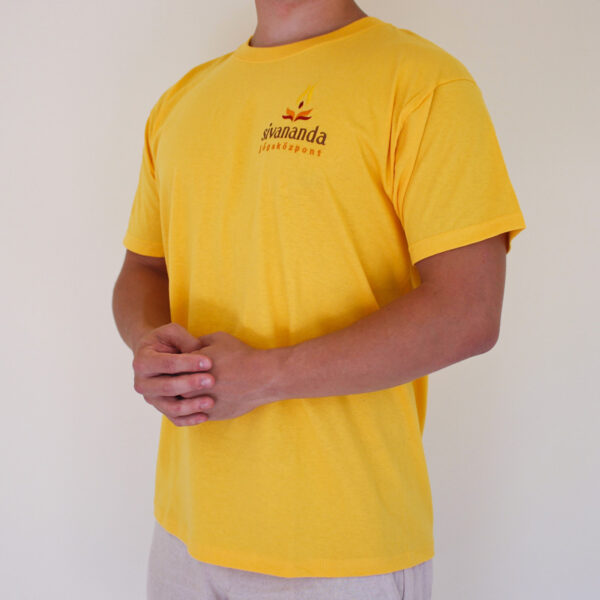 Sivananda férfii kerek nyakú póló sárga