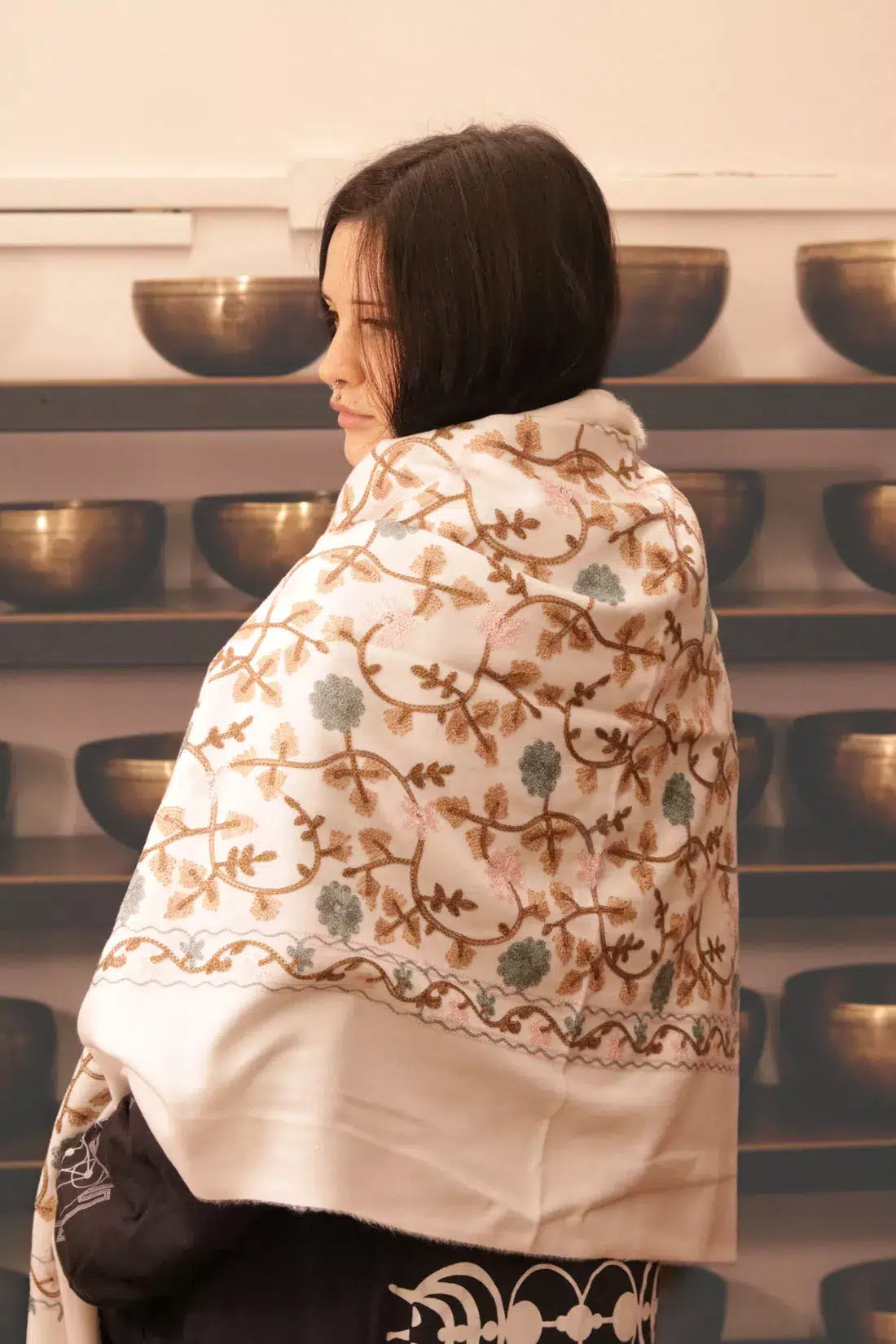 Rózsás kasmír sál